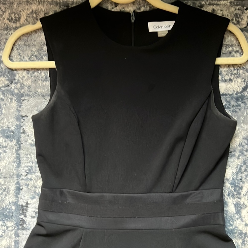 Woman’s black skater dress